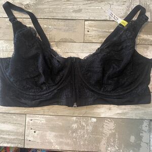 Pip & Vine by rosie pope long line front close Maternity black lace bra 38D